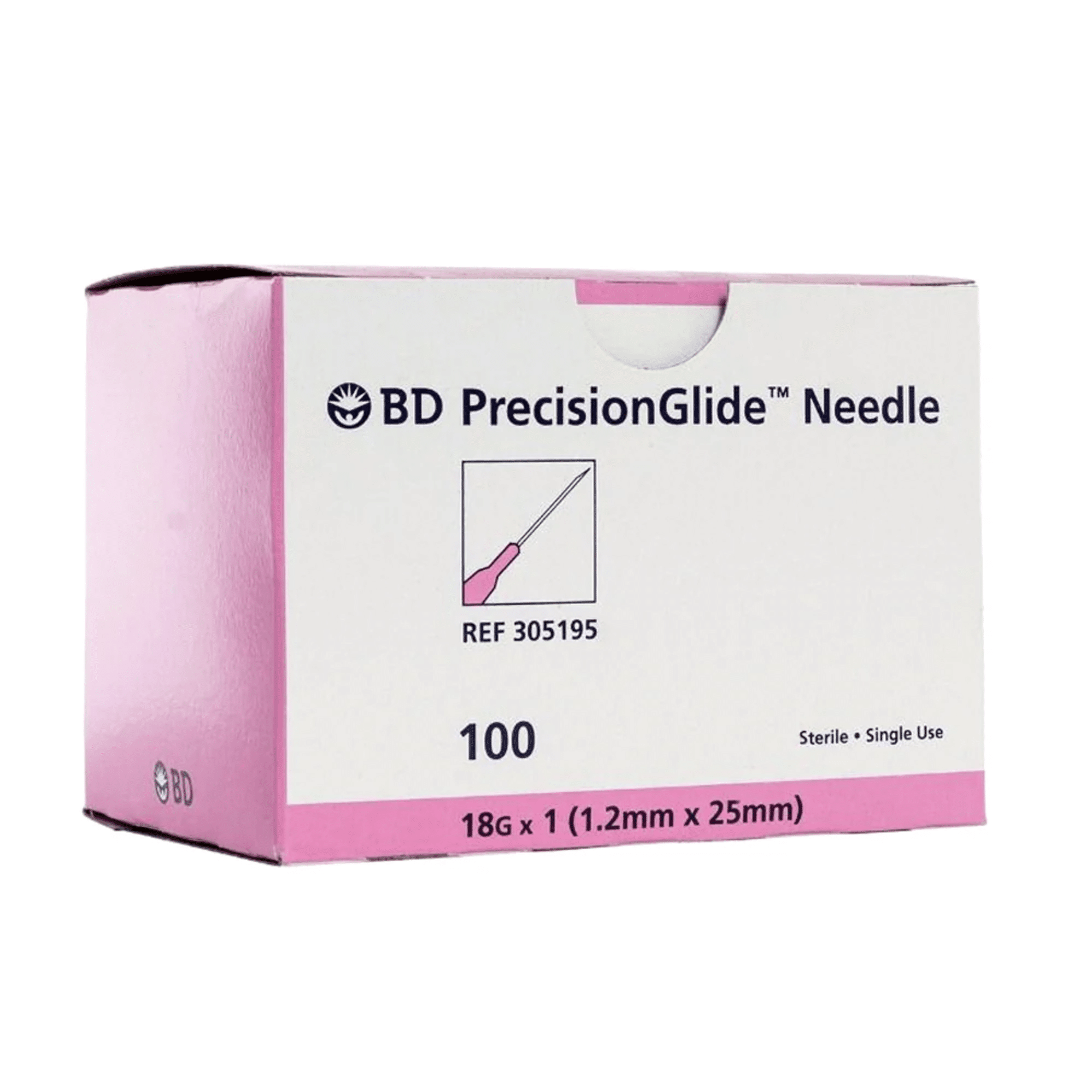 BD PRECISION GLIDE NEEDLE 18 X 1 -100pc