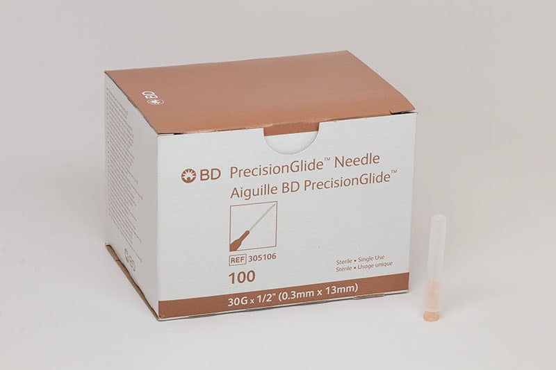 BD PRECISION GLIDE NEEDLE 30 X 1/2-100pc